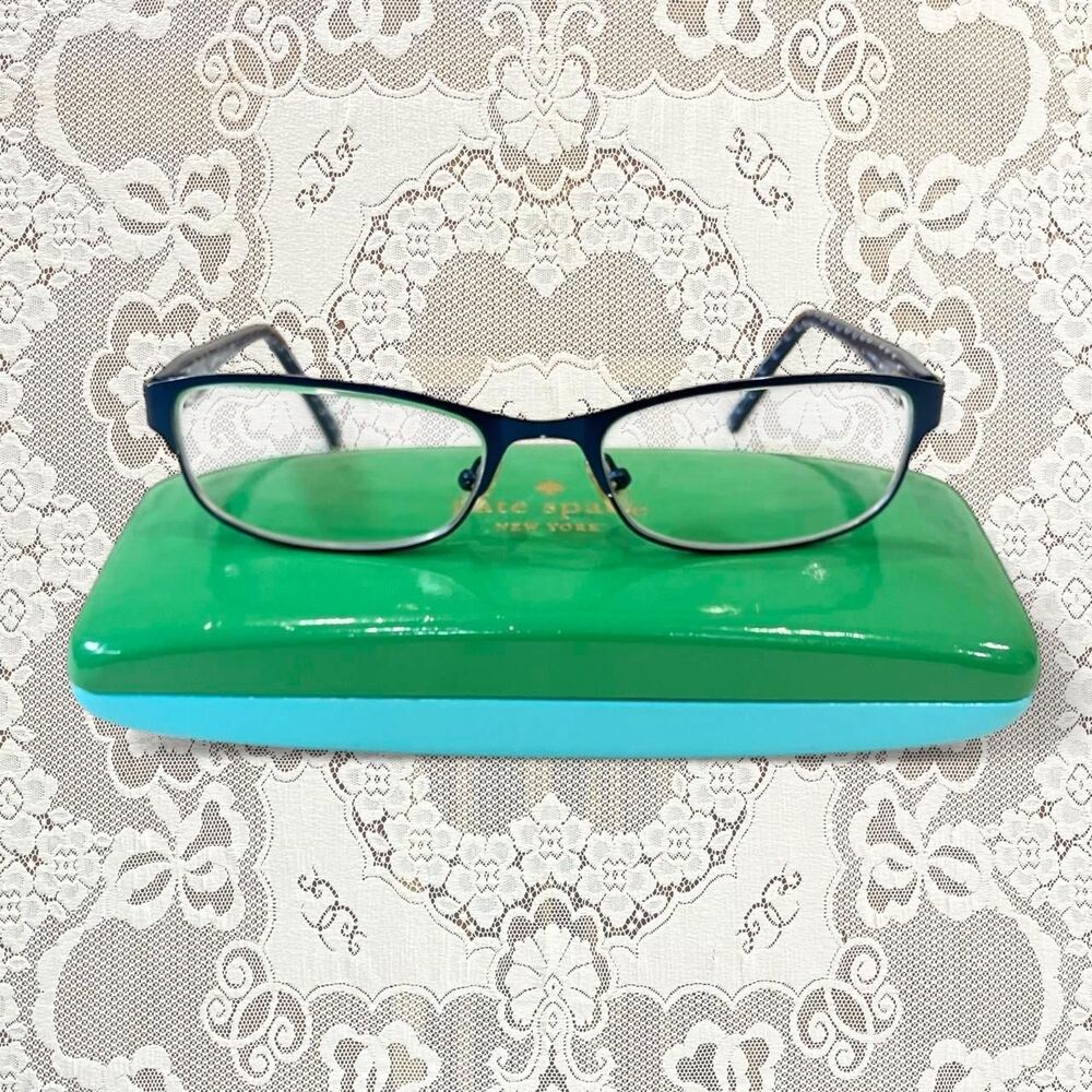 Kate Spade New York Women's Navy Blue and Gold Glasses Frames with Case